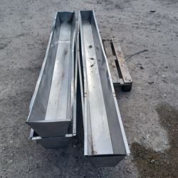 3 st. begagnade rostfria tråg längd: 2,55 - 3 m